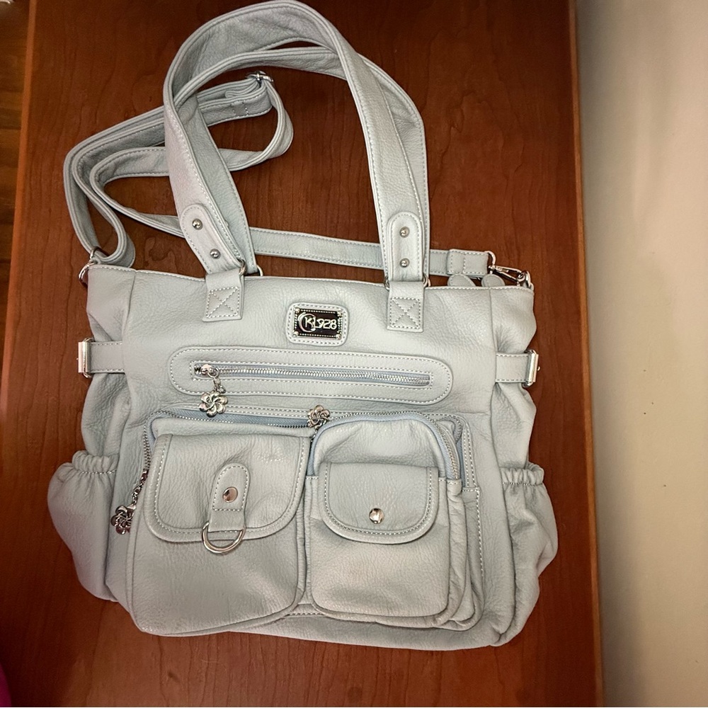 KL928 Light Blue Women's Tote Bag Shoulder Bag Diaper Bag
